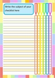 Rainbow themed checklist