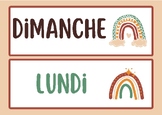 Rainbow themed posters - French spanish english Days of the week