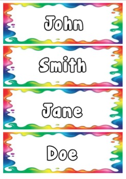 Preview of Editable rainbow tote tray labels