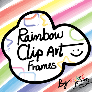 Preview of Rainbow, watercolor frames clip art for your personal or commercial use
