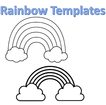 Rainbow with Clouds Templates / Outlines / Shapes / Borders - 4K Quality