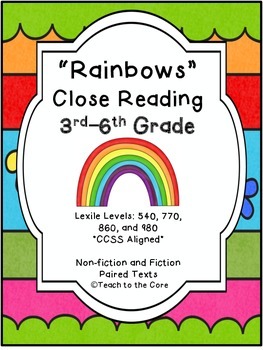 Preview of "Rainbows" Close Reading - 3rd-6th Grade Text Passages and Graphic Organizers