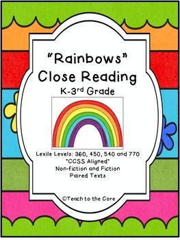 Preview of "Rainbows" Close Reading - K-3rd Grade - **CCSS Aligned