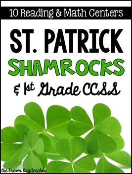 Preview of St. Patrick's Day: Math & ELA Centers for 1st Grade