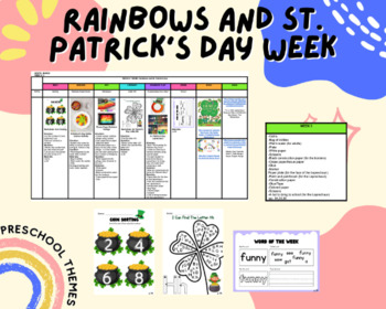 Preview of Rainbows & St.Patrick’s Day Week Lesson | Printable Toddler and Preschool Theme