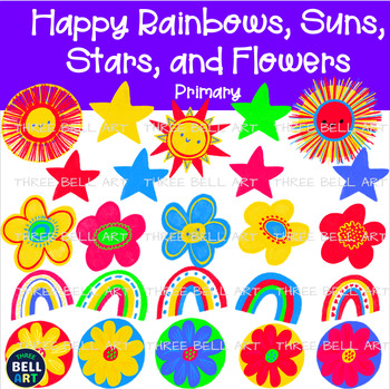 Rainbow flowers clip art