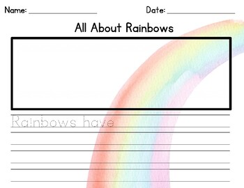 Preview of Rainbows informational writing - 3 differentiated options + blank option - K-1st
