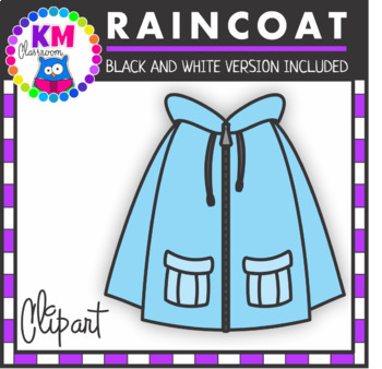 raincoat clipart black and white