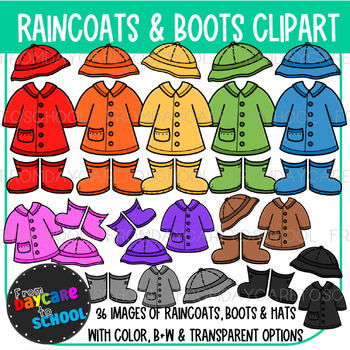 Preview of Raincoats & Rainboots Clipart