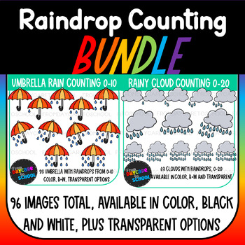 Preview of Raindrop Counting Clipart Bundle