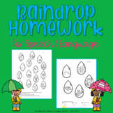 Raindrop Homework for Speech and Language