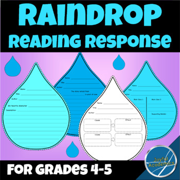 Preview of Raindrop Shaped Reading Response for Any Book Grades 4-5