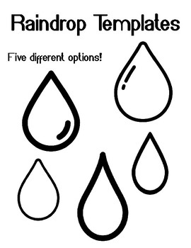 Preview of Raindrop Template Rain Drop Template Raindrop Coloring Sheet Raindrop Bulletin
