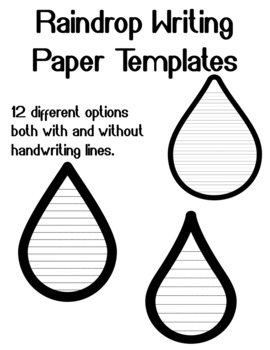 Preview of Raindrop Writing Template Rain Drop Writing Template Raindrop Writing Paper Rain