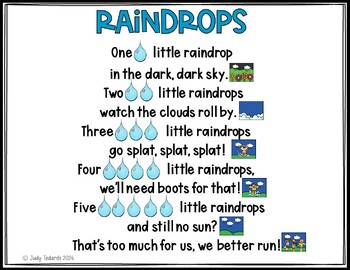 Raindrops (Two Pocket Chart by Judy TPT
