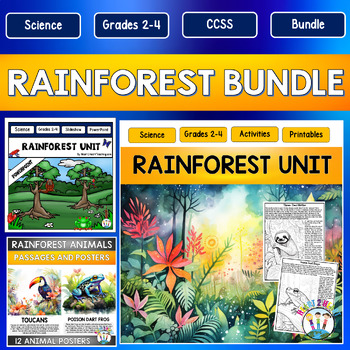 Preview of Layers of the Rainforest BUNDLE: Activities Passages Coloring Pages & PowerPoint