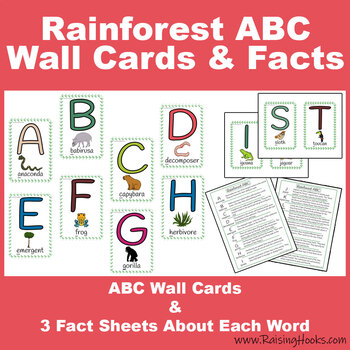 Preview of Rainforest ABC Wall Cards & Fact Sheets