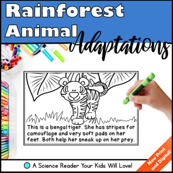 Preview of Rainforest Animal Adaptations Book Print and Digital