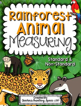 Preview of Rainforest Animal Measuring Book and Measurement Math Center