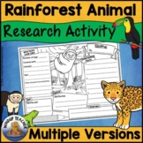 Rainforest Animal Study Research Activity Graphic Organizer