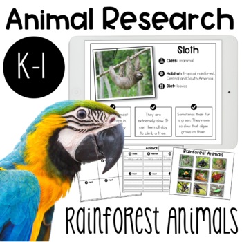 Preview of Rainforest Animals Research Report | Digital option included