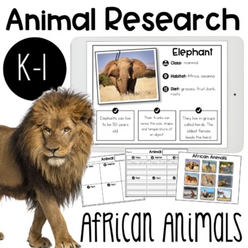 Preview of African Animals Research Report | Digital option included