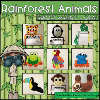 Preview of Rainforest Animal Writing and Craft