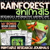 Rainforest Animals: Printable Research Journals with Bonus