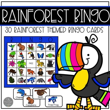 Preview of Rainforest Animals BINGO Game for 30 Children