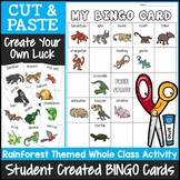 Rainforest Animals Bingo | Cut and Paste Activities Bingo 