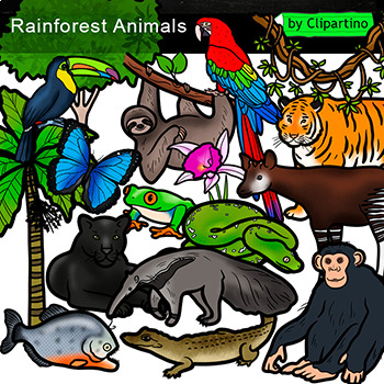 Preview of Rainforest Animals Clip Art Commercial use /Rainforest Habitats Clip Art