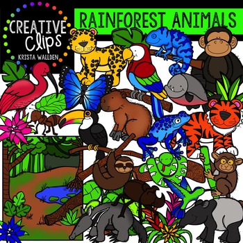 Preview of Rainforest Animals Clipart {Creative Clips Clipart}