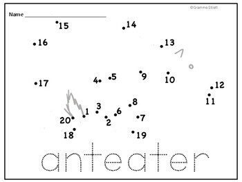 Rainforest Animals Dot To Dot Counting 1 Printable Pages For Prek K 1