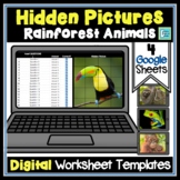 Rainforest Animals Editable Hidden Picture Digital Workshe