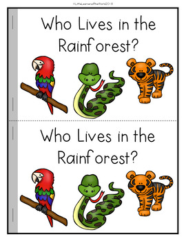 Preview of Rainforest Animals Emergent Reader