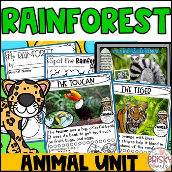 Preview of Rainforest Animals Kindergarten with PowerPoint