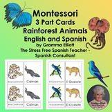Rainforest Animals Montessori Dual Language 3 Part Cards Spanish and English