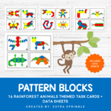 Rainforest Animals Pattern Blocks Task Cards and Data Sheets