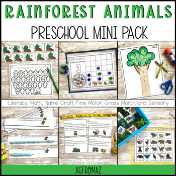 Preview of Rainforest Animals Preschool Mini Pack