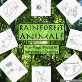 Rainforest Animals Printable Full-Page Outlines / Template