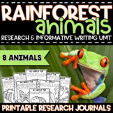 Rainforest Animals: Printable Research Journals