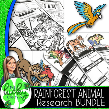 Preview of Rainforest Animals Research | Informative Writing Bundle | Distance Learning