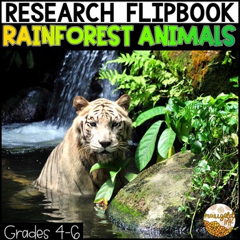 Rainforest Animals Research Project Flipbook! by MariGold Ink | TPT