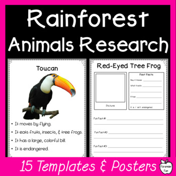 Preview of Animal Research Project - Amazon Rainforest Animals - Research Graphic Organizer