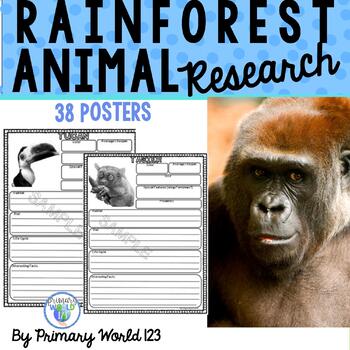 Preview of Rainforest Animals Research Report Writing Project Common Core