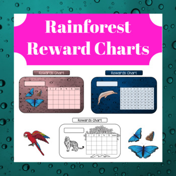 Preview of Rainforest Animals Rewards Charts - Back to School 