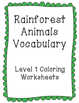 Rainforest Animals Coloring Worksheets Teaching Resources Tpt