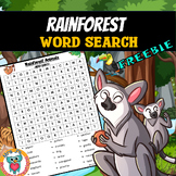 Rainforest Animals Word Search Puzzle Activity FREE
