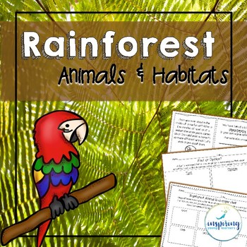Preview of Rainforest Animals and Habitat Unit