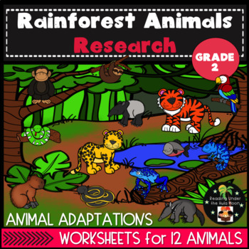 Preview of Second Grade Animal Research - Rainforest Habitat Worksheets